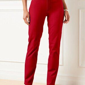 Talbots Red Velveteen Straight Leg Pants - Flawless Five Pocket Straight - Sz 8